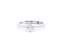 Jewelco London 925 Sterling Silver Solitaire CZ Adjustable Proposal Ring - 5mm (0.5ct Look)