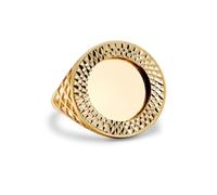 Jewelco London 9ct Gold Basket Kites Quarter Sovereign Coin Mount Ring - Gold-plated Silver Cup - Size V