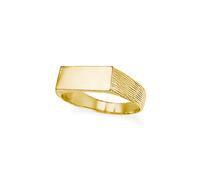 Jewelco London 9ct Gold Engravable Barked Initial Blank Plate Signet Ring | Size: Small Jewelco London Gold S