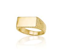 Jewelco London 9ct Gold Engravable Barked Initial Blank Plate Signet Ring | Size: U Jewelco London Gold U