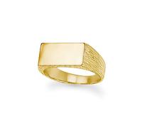 Jewelco London 9ct Gold Engravable Barked Initial Blank Plate Signet Ring | Size: W Jewelco London Gold W