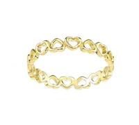 Jewelco London 9ct Gold Open Love Hearts Continuous Loop Eternity Stacking Ring