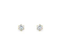 Jewelco London 9ct Gold CZ 6 Claw Solitaire Stud Earrings, 3mm ⅕ Carat Jewelco London Gold One Size