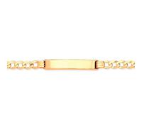 Jewelco London 9ct Solid Gold Gents Curb ID Bracelet 8.5mm 8.5" 21.5cm