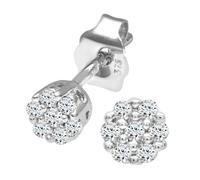 Jewelco London 9ct White Gold Round 10pts Diamond Cluster Stud Earrings - PE0AXL3381W