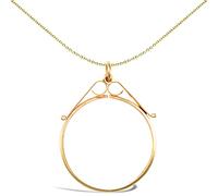 Jewelco London 9ct Yellow Gold Scroll Top Lightweight Full Sovereign Coin Mount Pendant