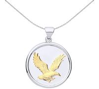 Jewelco London Gilded Silver Matte Soaring Eagle Medallion Necklace Jewelco London Multicolor One Size