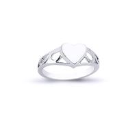 Jewelco London Girls Sterling Silver Love Heart Signet Ring