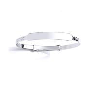 Jewelco London Girls Sterling Silver Sparkle Cut Expanding ID Baby Bangle Bracelet - BN59