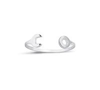 Jewelco London Kids Rhodium Plated Sterling Silver Spanner Baby Bangle Bracelet 3mm