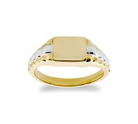 Jewelco London Kids Solid 9ct Yellow and White Gold Watch Link Signet Baby Ring