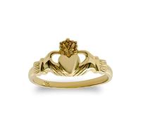 Jewelco London Kids Solid 9ct Yellow Gold Claddagh (Chladaigh) Baby Ring