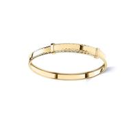 Jewelco London Kids Solid 9ct Yellow Gold Diamond-cut Edge Polished Channel Expandable 4mm Baby Bangle Bracelet