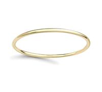 Jewelco London Ladies 18ct Yellow Gold Round Tube Minimalist Oval Bangle Bracelet 3mm