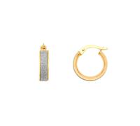 Jewelco London Ladies 9ct Gold MoonDust Stardust 4mm Hoop Earrings 13mm - JER770A