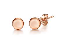 Jewelco London Ladies 9ct Pink Rose Gold 3D Round Bead Ball Stud Earrings - 5mm