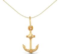 Jewelco London Ladies 9ct Yellow Gold Anchor Charm Pendant