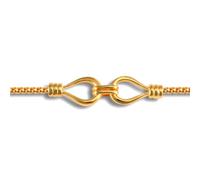 Jewelco London Ladies 9ct Yellow Gold Double Loop 1.6mm Gauge Bracelet - JBB323