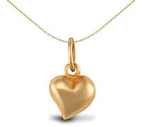 Jewelco London Ladies 9ct Yellow Gold Love Heart Charm Pendant