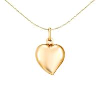 Jewelco London Ladies 9ct Yellow Gold Love Heart Charm Pendant