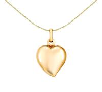Jewelco London Ladies 9ct Yellow Gold Love Heart Charm Pendant - JPC221