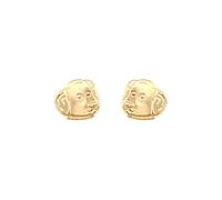 Jewelco London Ladies 9ct Yellow Gold Puppy Dog Head Stud Earrings