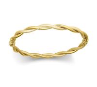 Jewelco London Ladies 9ct Yellow Gold Snake Skin Twisted Double Interlocked 5mm Bangle Bracelet