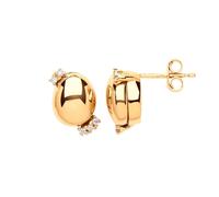 Jewelco London Ladies Gold-Plated Sterling Silver white Cubic Zirconia Golden Egg Drop Earrings - GVE597GOLD