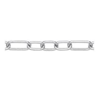 Jewelco London Ladies Rhodium Plated Sterling Silver Chunky Oval Pill Paper Clip Chain Bracelet 8mm 7.5 inch - GVB534