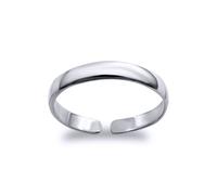 Jewelco London Ladies Rhodium Plated Sterling Silver D-Shape Band 2.5mm Toe Ring - ATR017