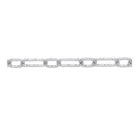 Jewelco London Ladies Rhodium Plated Sterling Silver Hammered Oval Pill Paper Clip Chain Necklace 5mm 20 inch 50cm - GVK435