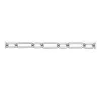 Jewelco London Ladies Rhodium Plated Sterling Silver Oval Pill Paper Clip Chain Necklace 5mm 20 inch 50cm - GVK439