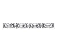 Jewelco London Ladies Rhodium Plated Sterling Silver Rounded 3D Square Byzantine Chain Bracelet 5mm 8 inch - GVB583