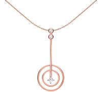 Jewelco London Ladies Rose Gold-Plated Sterling Silver princess Cut Cubic Zirconia Crop Circles Pendant Necklace - GVP442