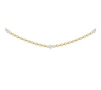 Jewelco London Ladies Solid 18ct 2 Colour Gold Rub Over Set Round G SI1 Diamond By The Inch Eternity Necklace - 18C002