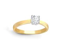 Jewelco London Ladies Solid 18ct Gold 4 Claw Set Round 0.5ct D/VS Lab Grown Diamond Solitaire Engagement Ring 5mm
