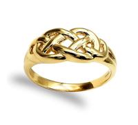 Jewelco London Ladies Solid 9ct Yellow Gold Celtic Filligree Knot Ring