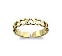 9ct Gold Cut Out Love Hearts Inversion Pattern Toe Ring - JTR015 Jewelco London Gold One Size