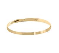 Jewelco London Ladies Solid 9ct Yellow Gold D-Shape 5mm Bangle Bracelet - JBG062