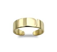 Solid 9ct Gold Flat Band Toe Ring - JTR004 Jewelco London Gold One Size