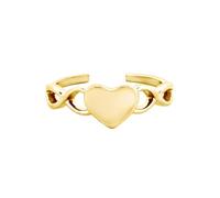 Jewelco London Ladies Solid 9ct Yellow Gold Infinity Symbol Love Heart Open Toe Ring