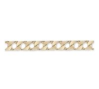 Jewelco London Ladies Solid 9ct Yellow Gold London Lizard Curb 9mm Gauge Hand Assembled Cast Chain Bracelet, 7.5 inch - JBB216-7.5