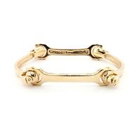Jewelco London Ladies Solid 9ct Yellow Gold Screw Spanner & Socket Bone 4.5mm Bangle Bracelet - JBG352