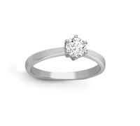 Jewelco London Ladies Solid Platinum 6 Claw Set Round 0.5ct D/VS Lab Grown Diamond Solitaire Engagement Ring 6.5mm - Size G