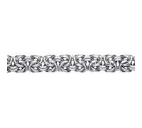 Jewelco London Ladies Sterling Silver Chunky Square Byzantine Chain Bracelet 12mm 8.25 inch - GVB351