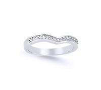 Jewelco London Ladies Sterling Silver Cubic Zirconia Channel set Wishbone Eternity Ring