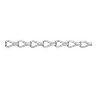 Jewelco London Ladies Sterling Silver Cubic zirconia Wishbone Teardrop Loop Stirrup Tennis Bracelet 6mm - GVB370