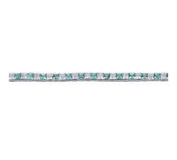 Jewelco London Ladies Sterling Silver Light Blue Princess Cut Cubic Zirconia Alternating Eternity Tennis Bracelet 4mm - GVB103-AQU