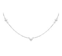 Silver Mini 3D Love Heart Charm Necklace - GVK310 Jewelco London White One Size