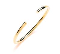 Jewelco London Ladies Yellow Gold-Plated Sterling Silver Round Tube Flexi Torque Bangle Bracelet 4mm